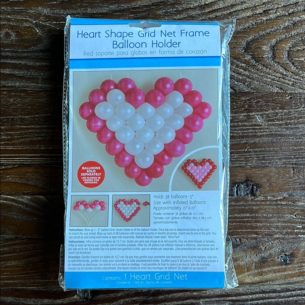 NEW! Heart Shape Grid Net Balloon Holder